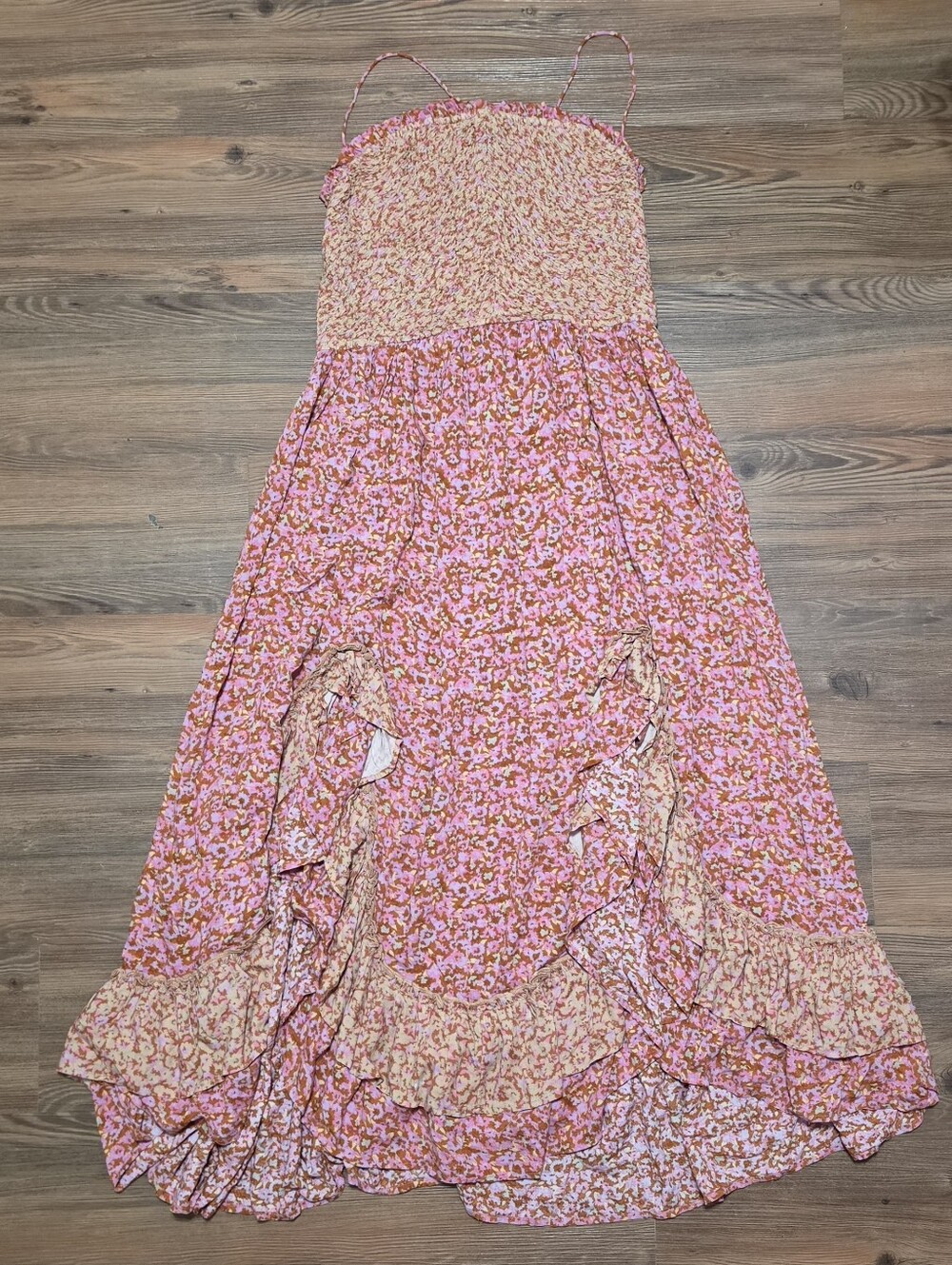 Free People One I Love Dress in Caramel Combo Pink